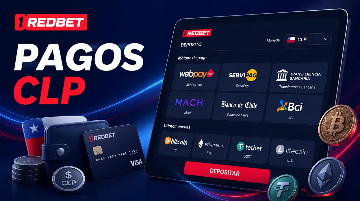 Pagos en 1RedBet Chile con CLP tarjetas transferencias y criptomonedas