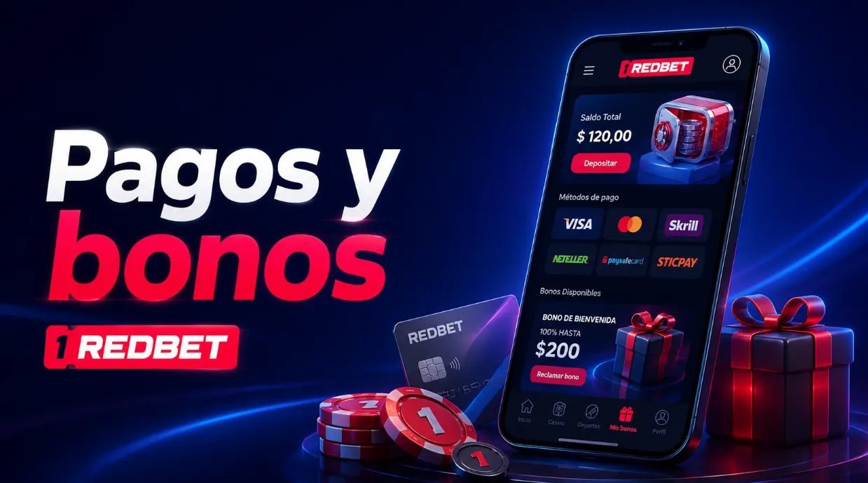 Pagos y bonos en 1 RedBet app desde el celular