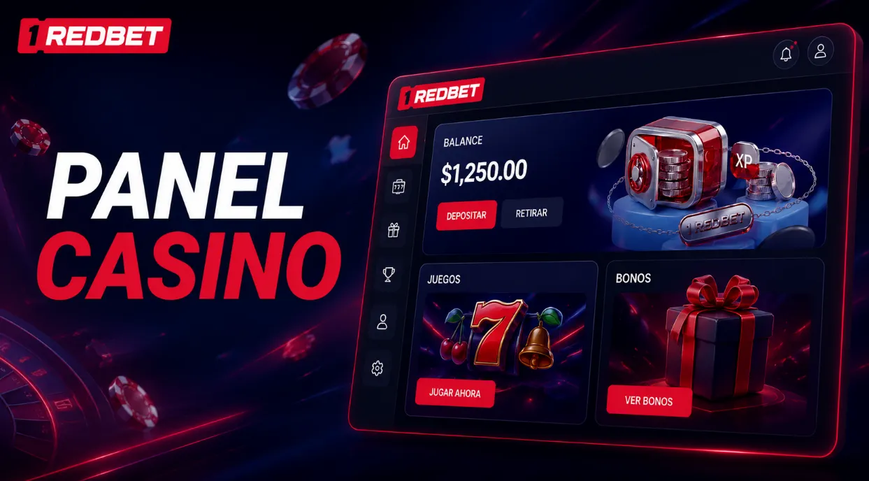 Panel de 1RedBet casino para saldo juegos y bonos